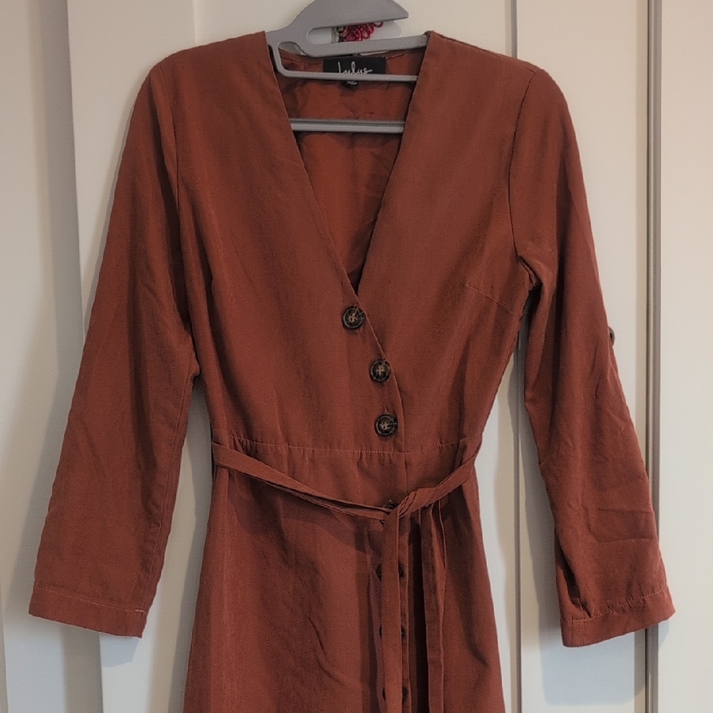 Madewell Terracotta Long Sleeve Dress